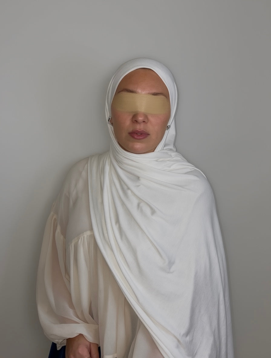 Off-White Bamboo Jersey Hijab
