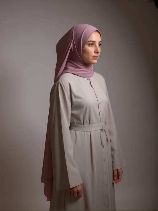 Raspberry Cream Chiffon Hijab