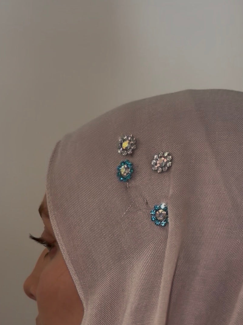 Sequin Flower hijab pins - Pack of 20