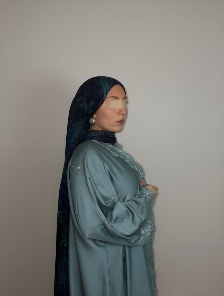 Sapphire Feather Printed Modal Hijab