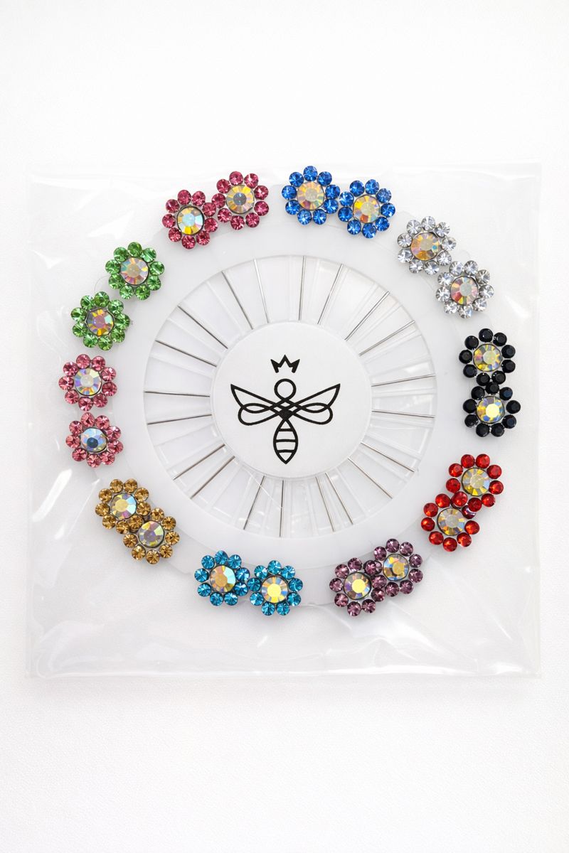 Sequin Flower hijab pins - Pack of 20