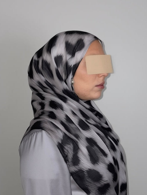 Snow Leopard Hijab en Modal Imprimé