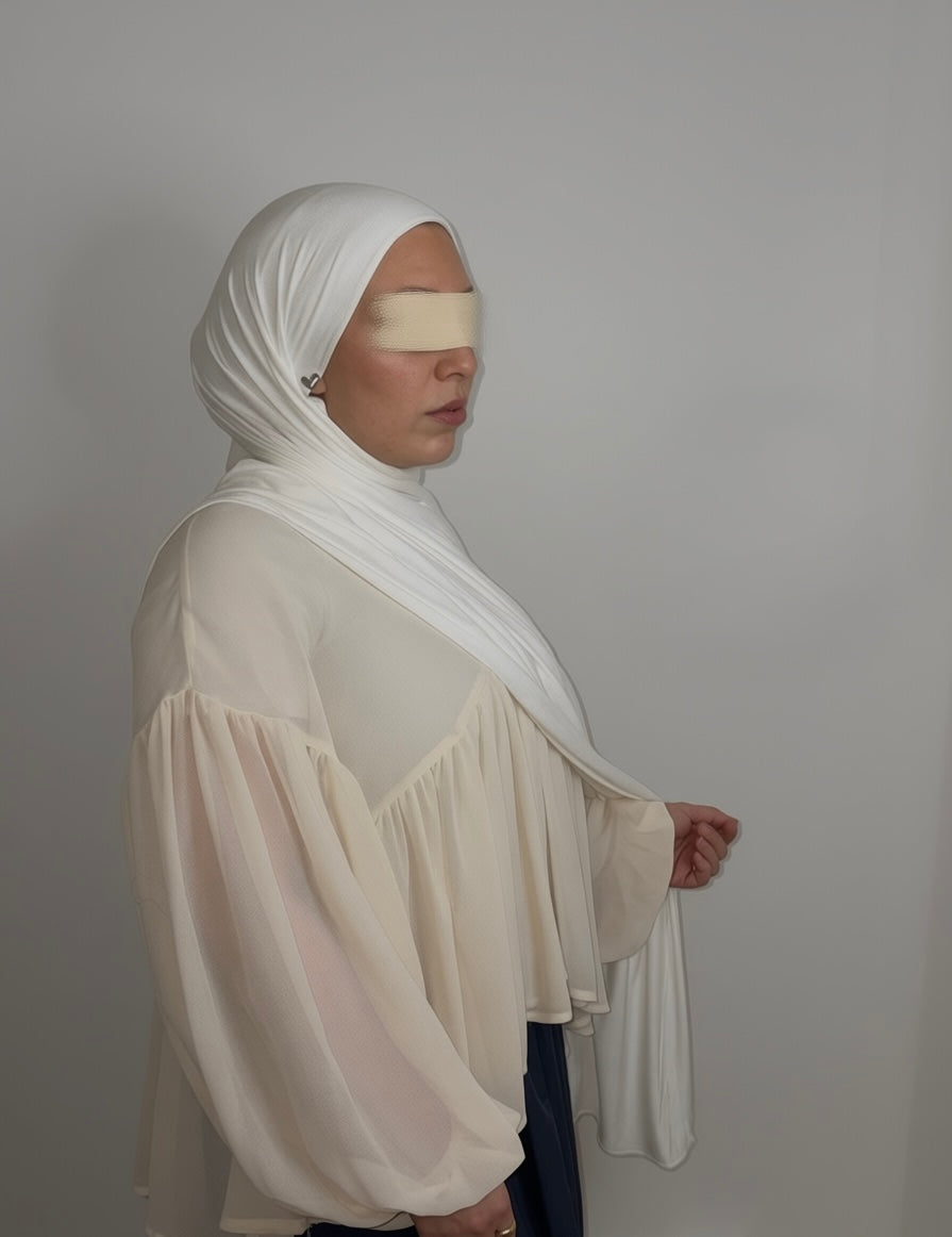 Off-White Bamboo Jersey Hijab