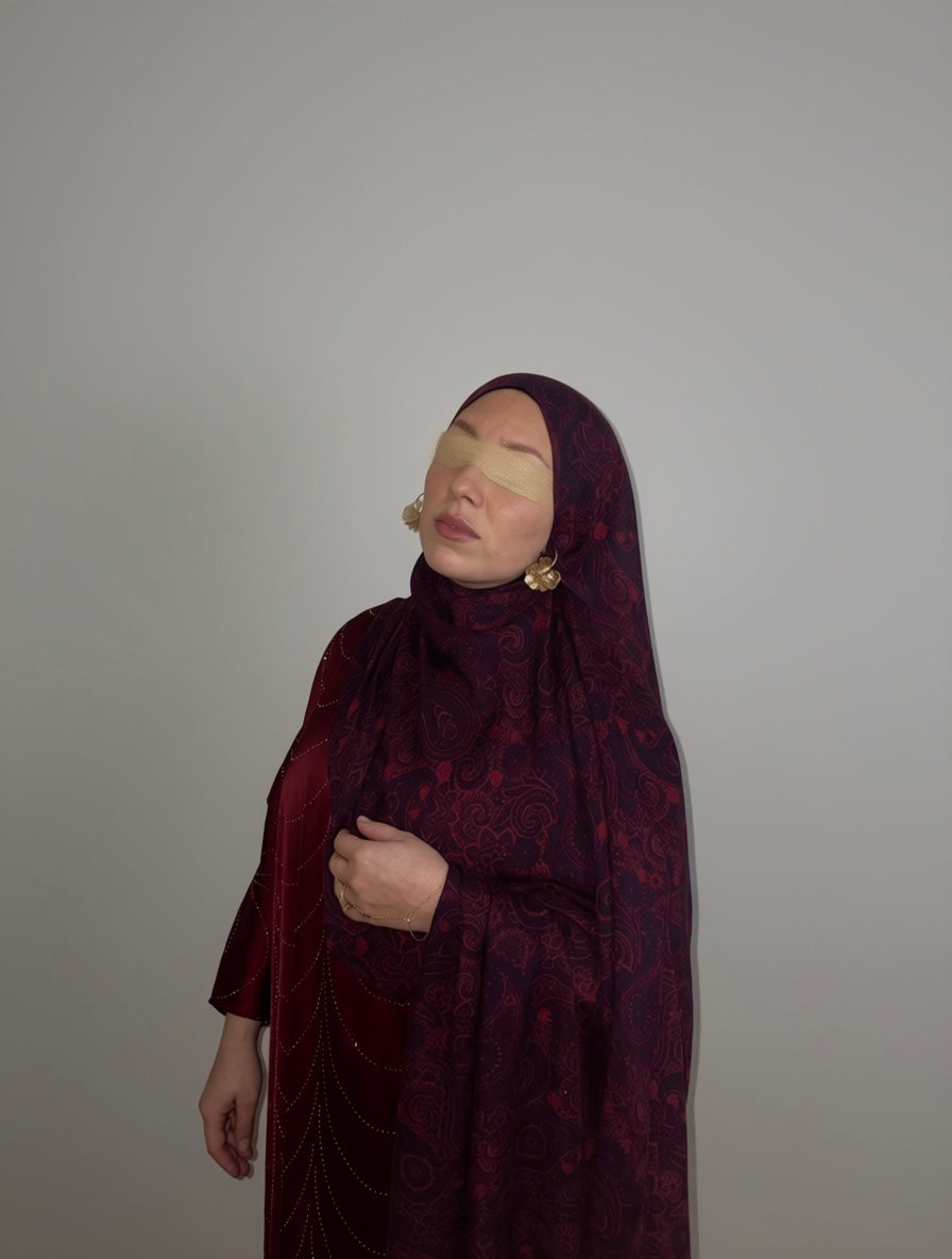 Pomegranate Paisley Hijab en Modal Imprimé
