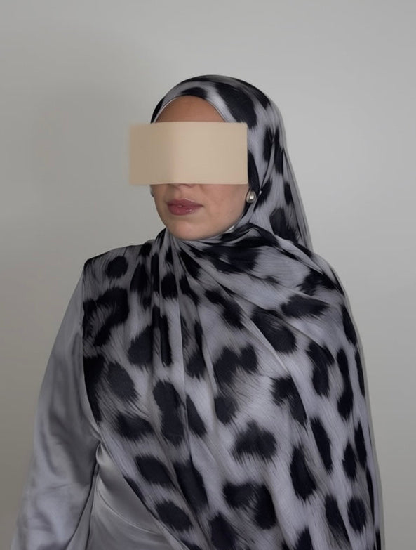 Snow Leopard Hijab en Modal Imprimé
