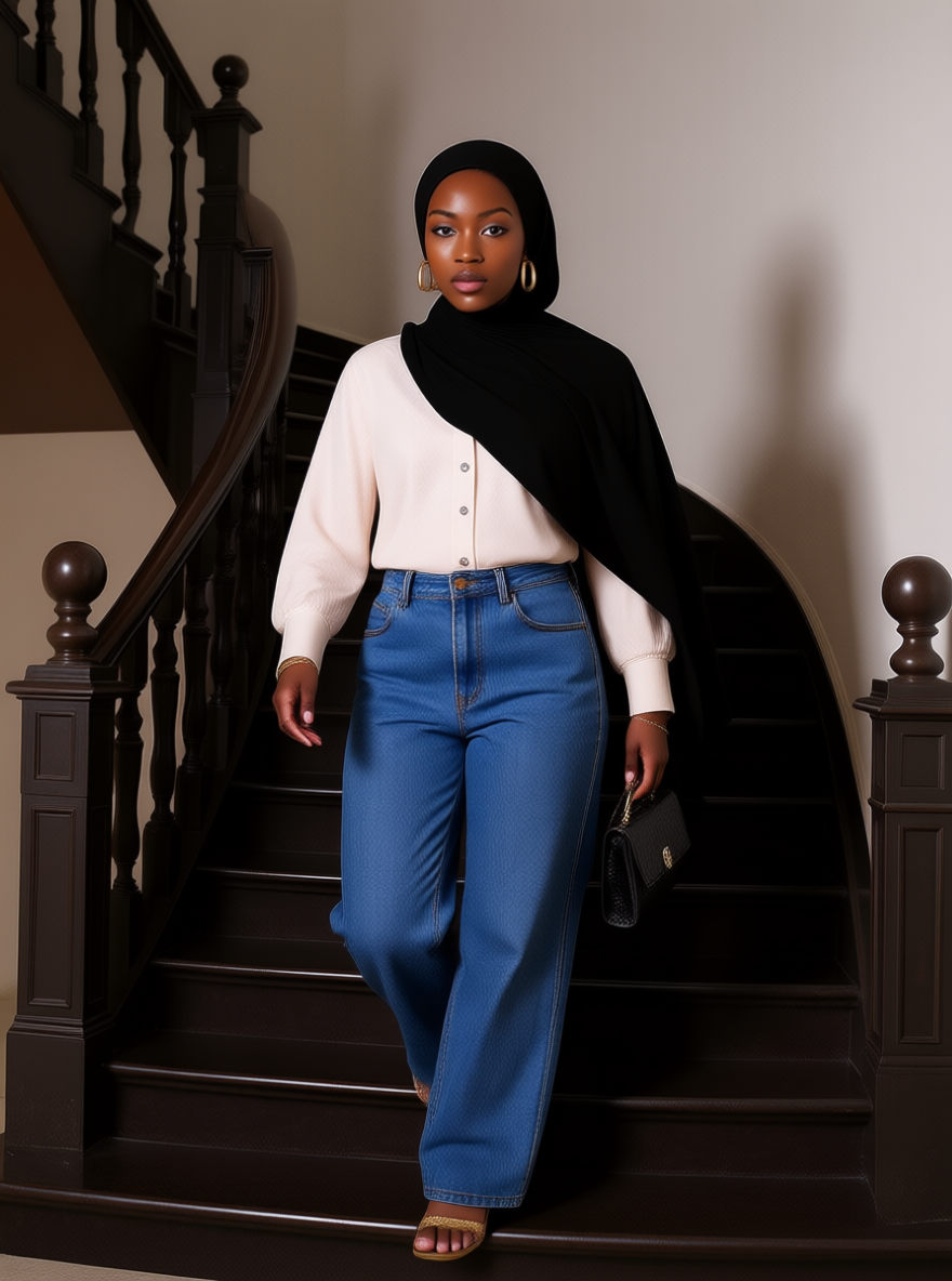 Noir Bamboo Jersey Hijab