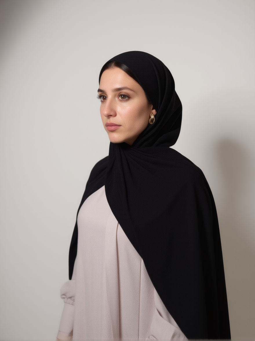Noir Chiffon Hijab