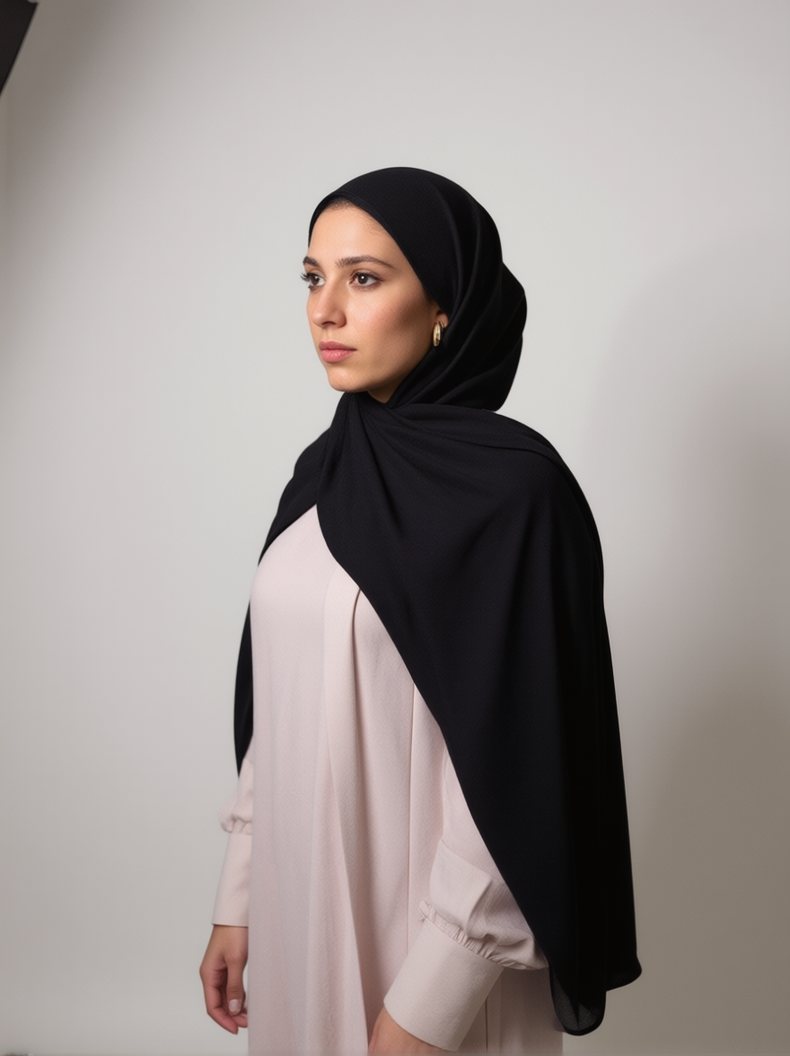 Noir Chiffon Hijab