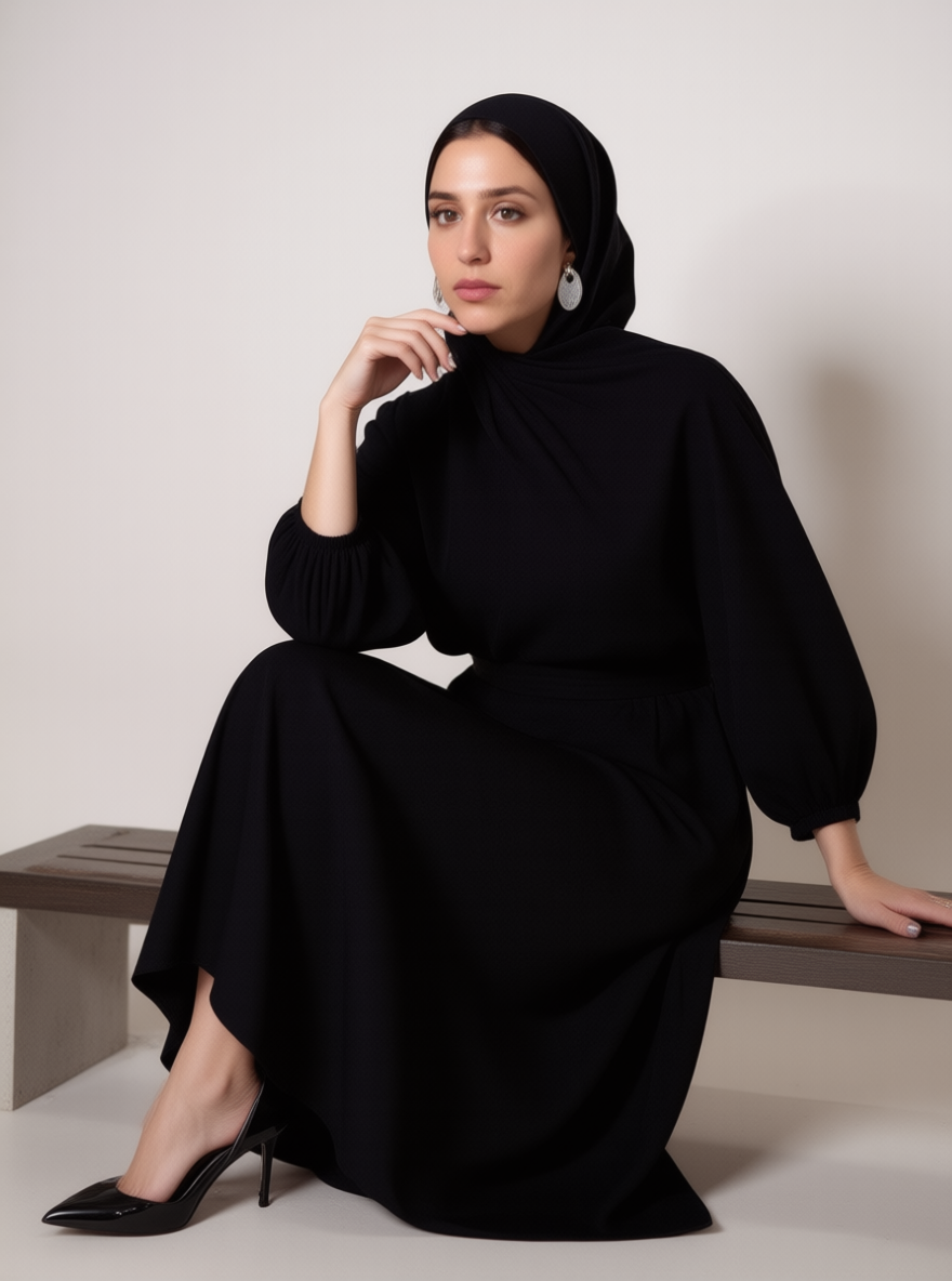 Noir Chiffon Hijab