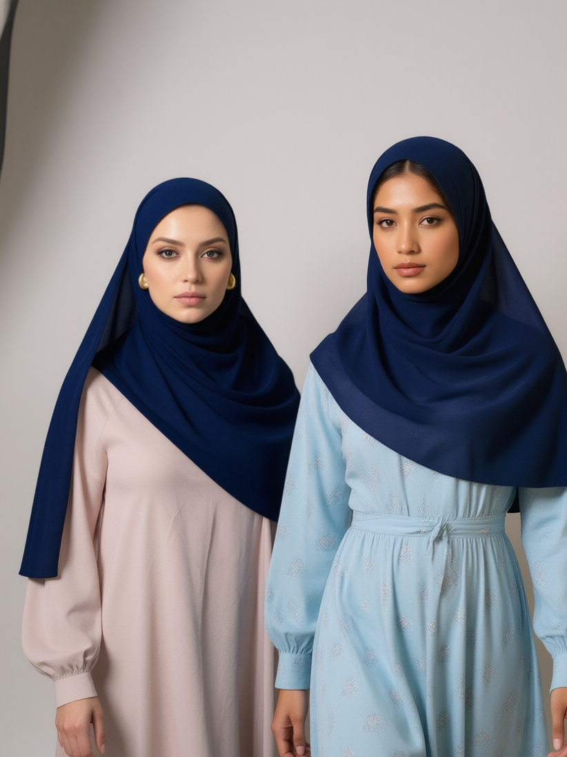 Midnight Blue Chiffon Hijab