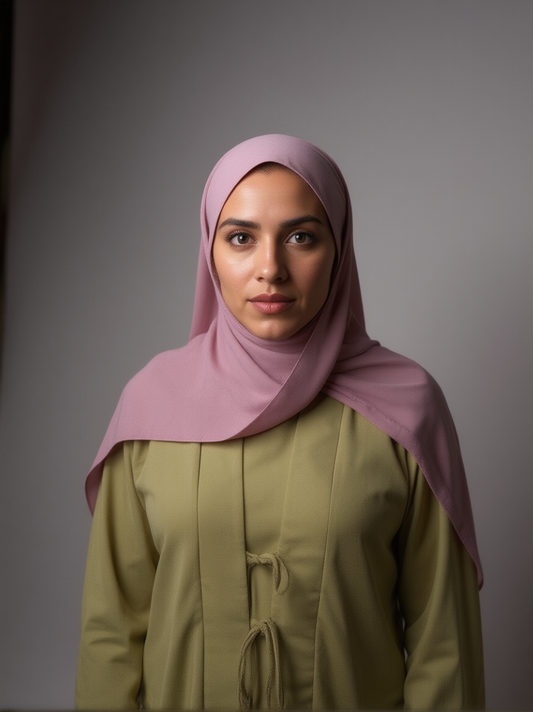 Raspberry Cream Chiffon Hijab