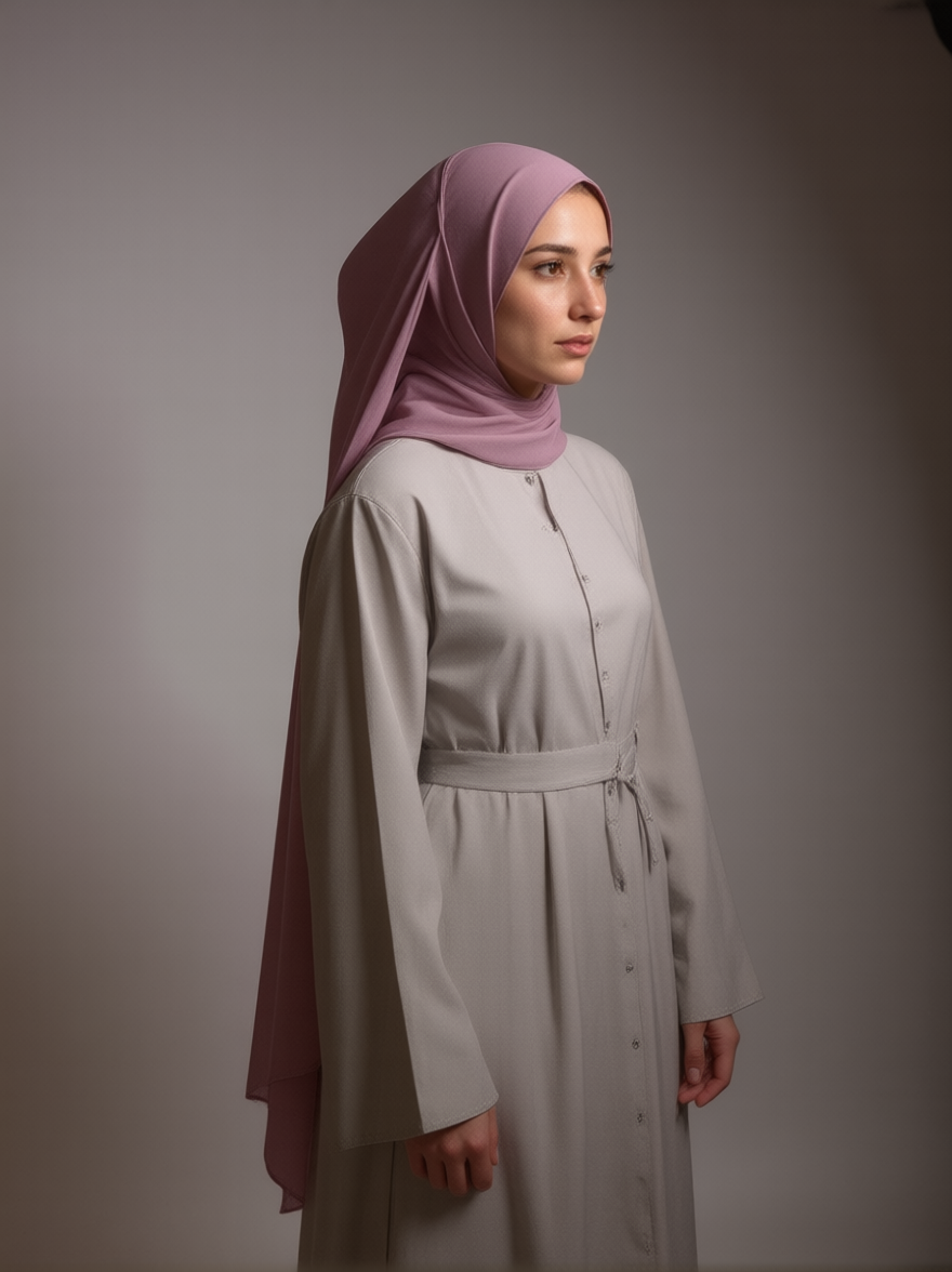 Raspberry Cream Chiffon Hijab