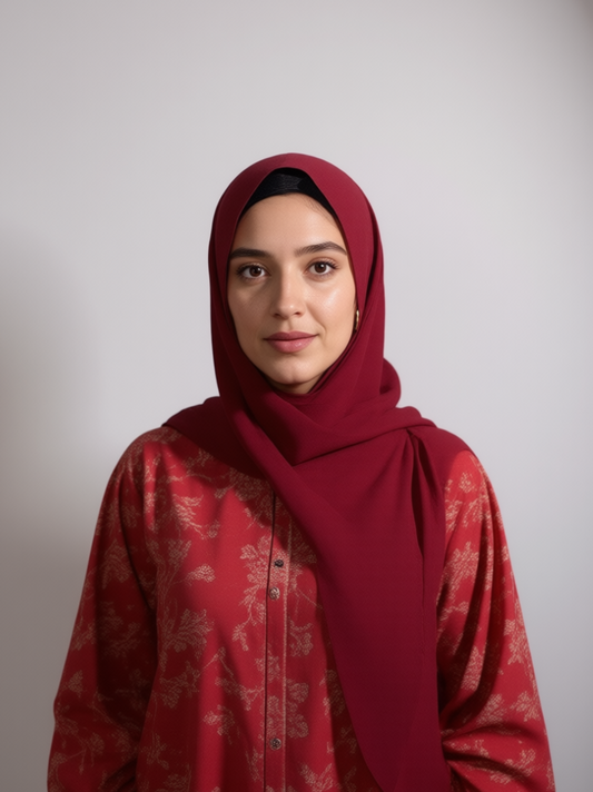 Garnet Red Chiffon Hijab