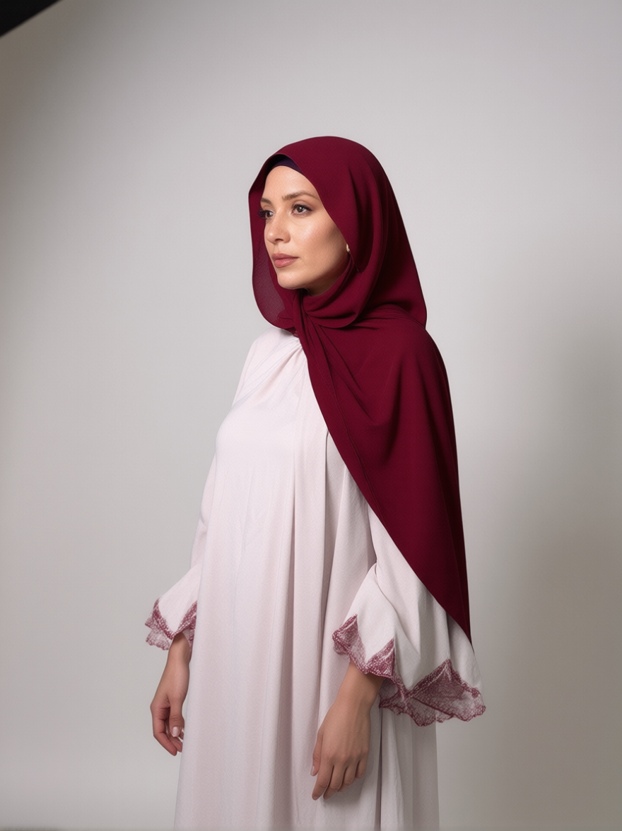 Garnet Red Chiffon Hijab