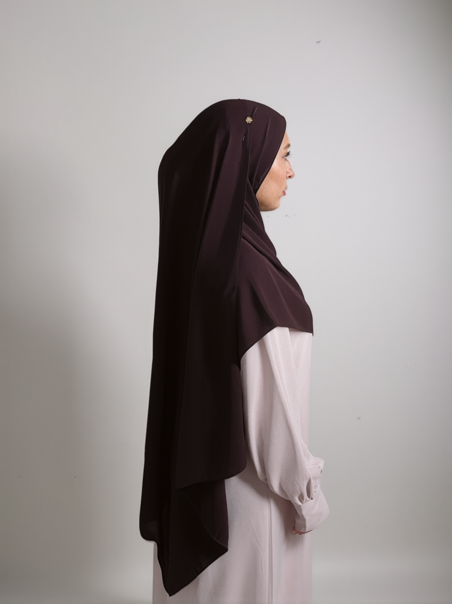 Chiffon dark Brown HIjab
