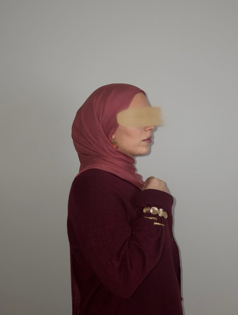 Dark Pink Modal Hijab Flowy Summer Set with cotton undercap
