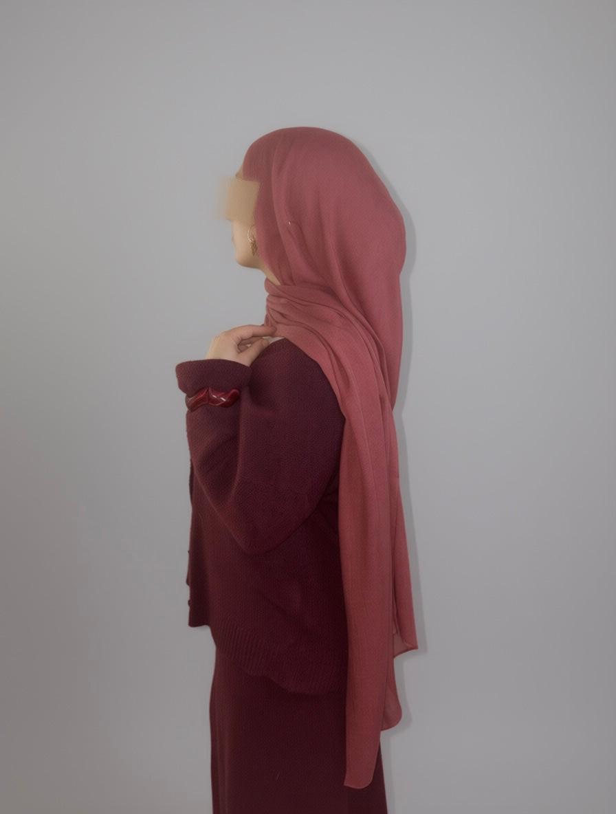 Pink Modal Hijab Flowy Summer Set with cotton undercap
