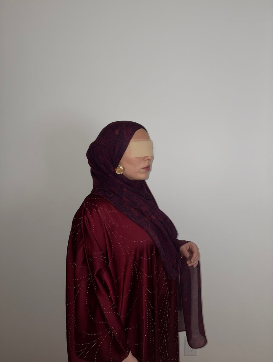 Pomegranate Paisley Hijab en Modal Imprimé