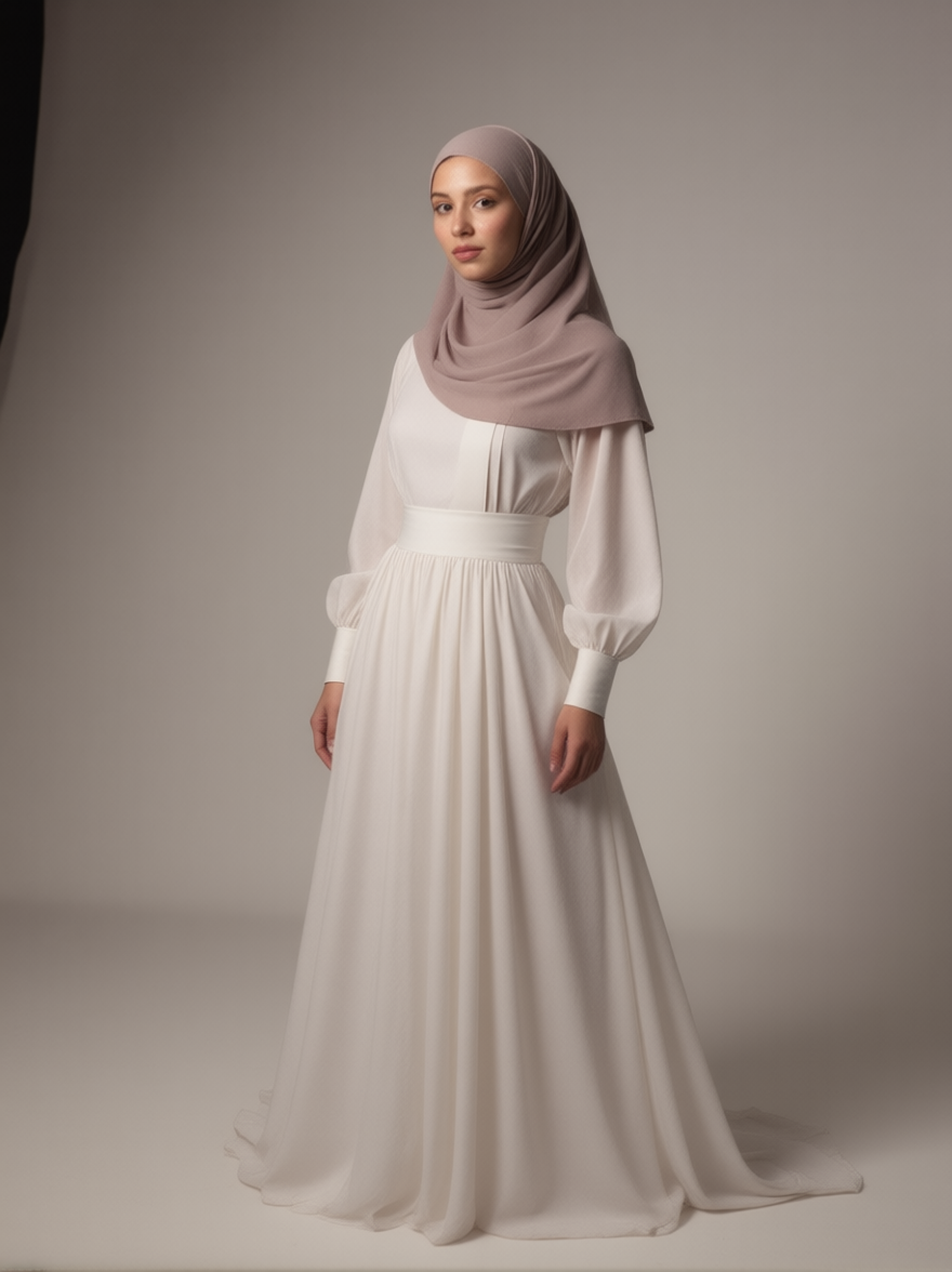 Elegant Taupe Chiffon Hijab