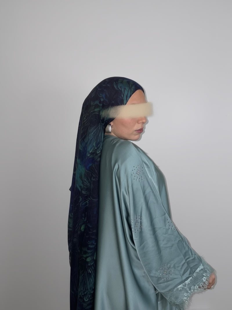 Sapphire Feather Printed Modal Hijab
