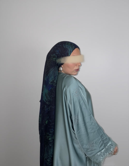 Sapphire Feather Printed Modal Hijab