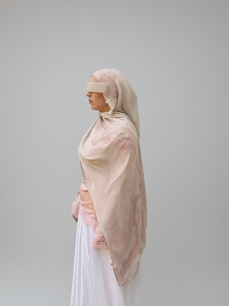 Blush Marble Printed Modal Hijab
