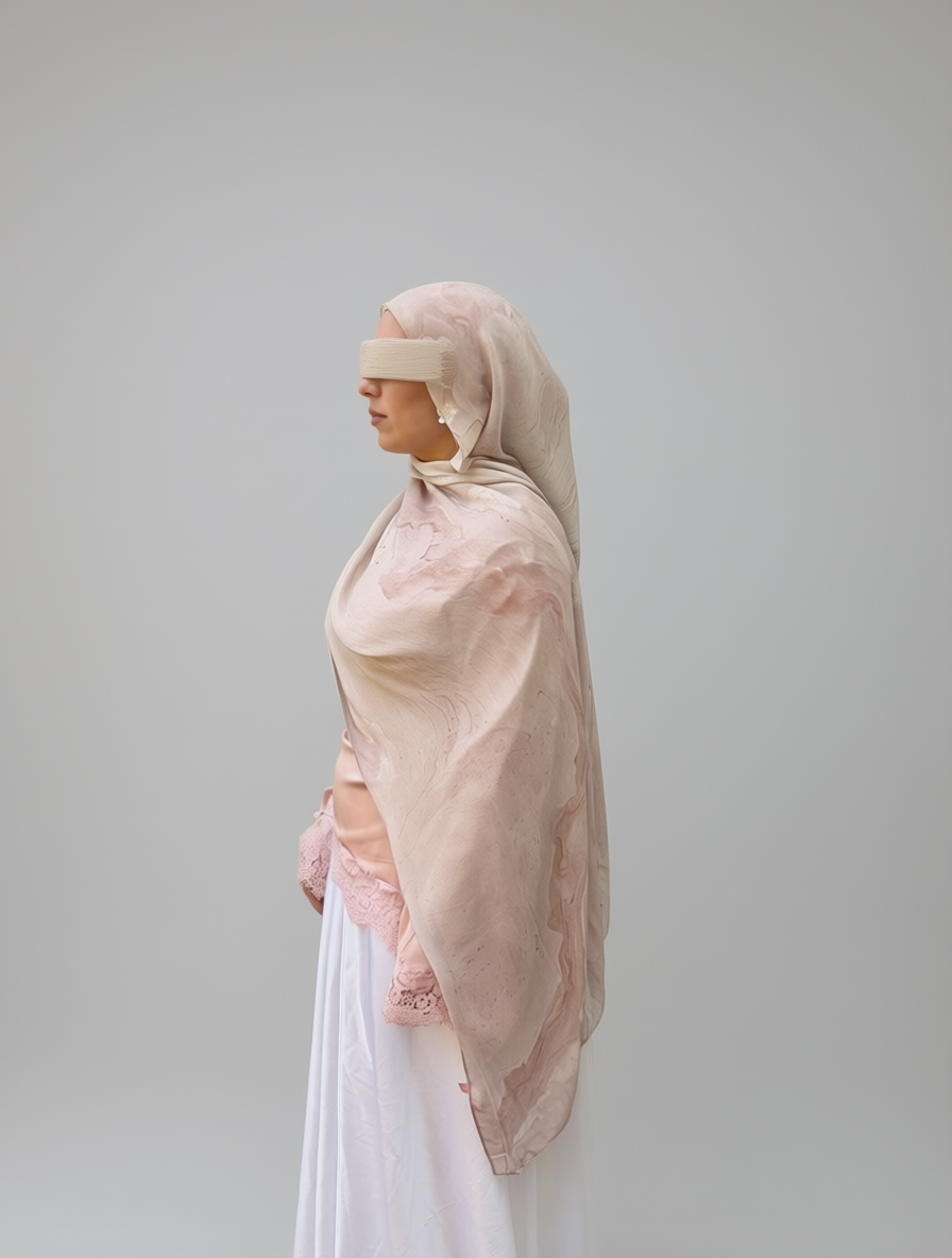 Blush Marble Printed Modal Hijab