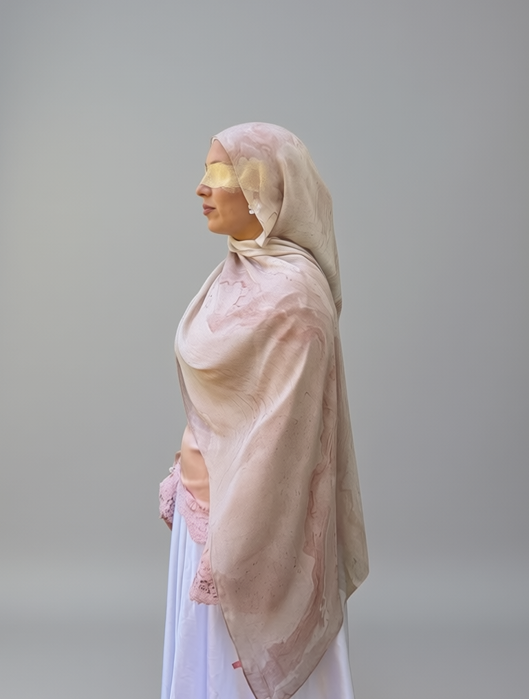 Blush Marble Printed Modal Hijab