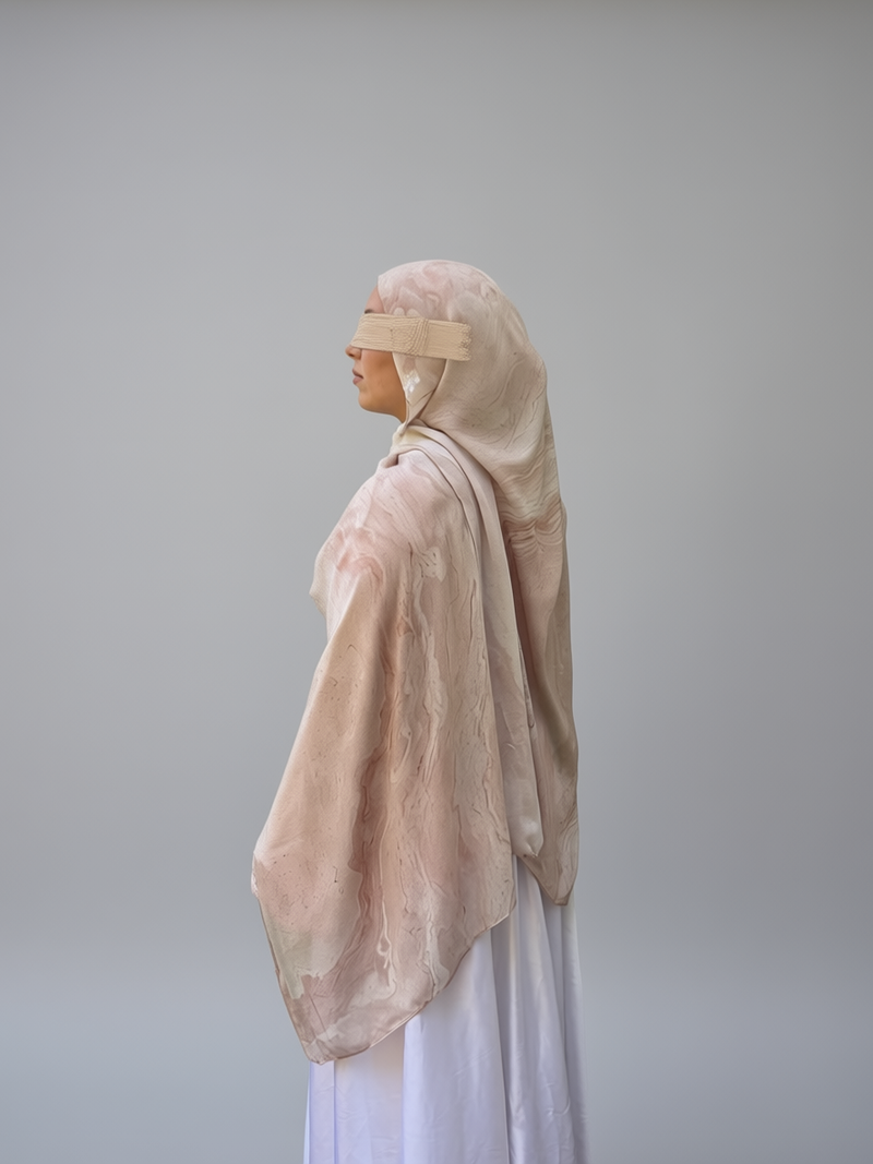 Blush Marble Printed Modal Hijab