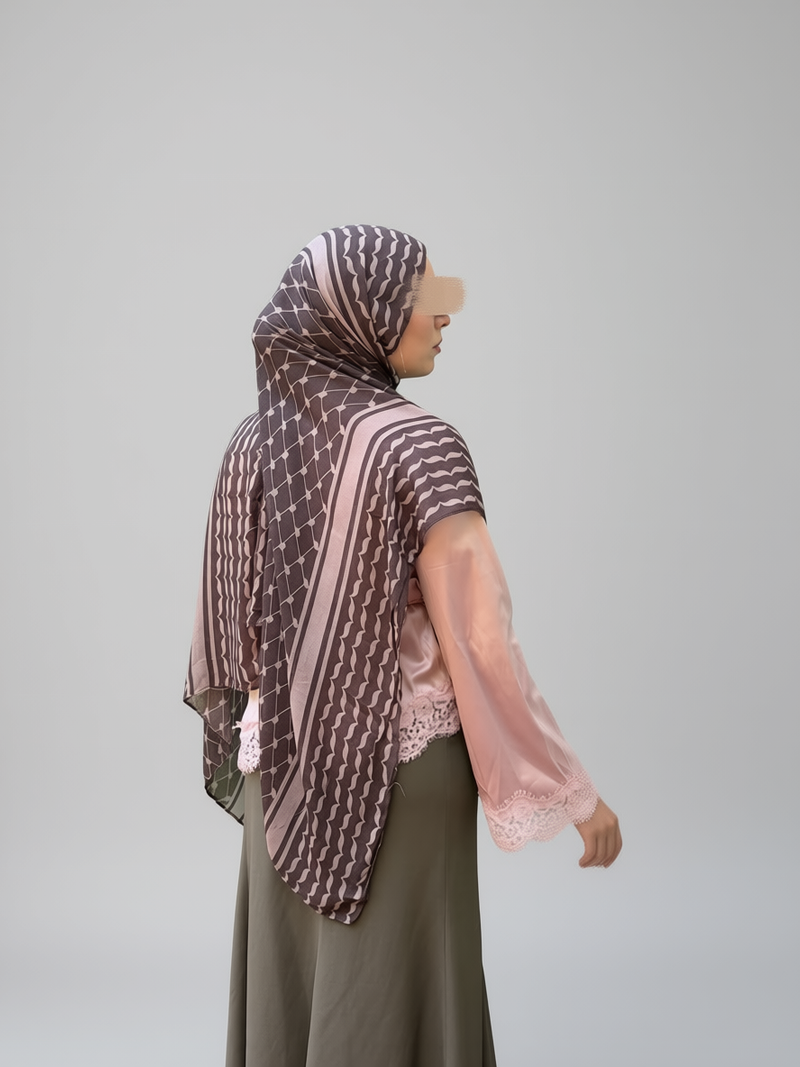 Mocha Keffiyeh Printed Modal Hijab