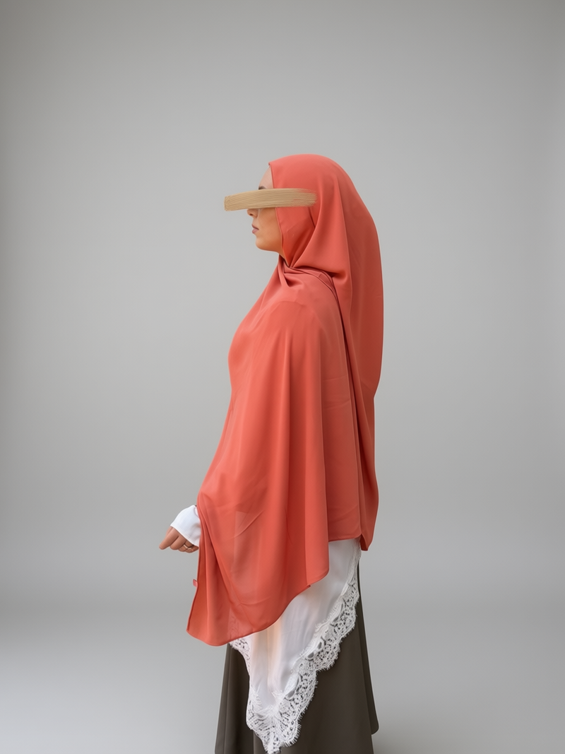 Apricot Glow Premium Chiffon Hijab