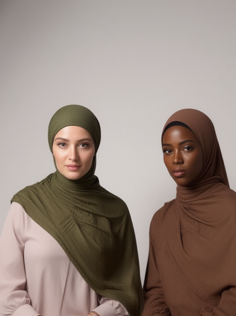 Zeytoun Green Bamboo Jersey Hijab