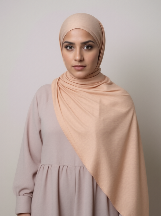 Peach Bamboo Jersey Hijab