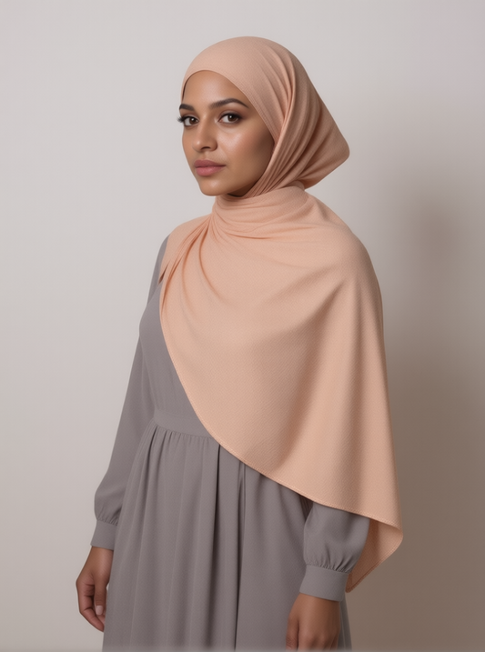 Peach Bamboo Jersey Hijab