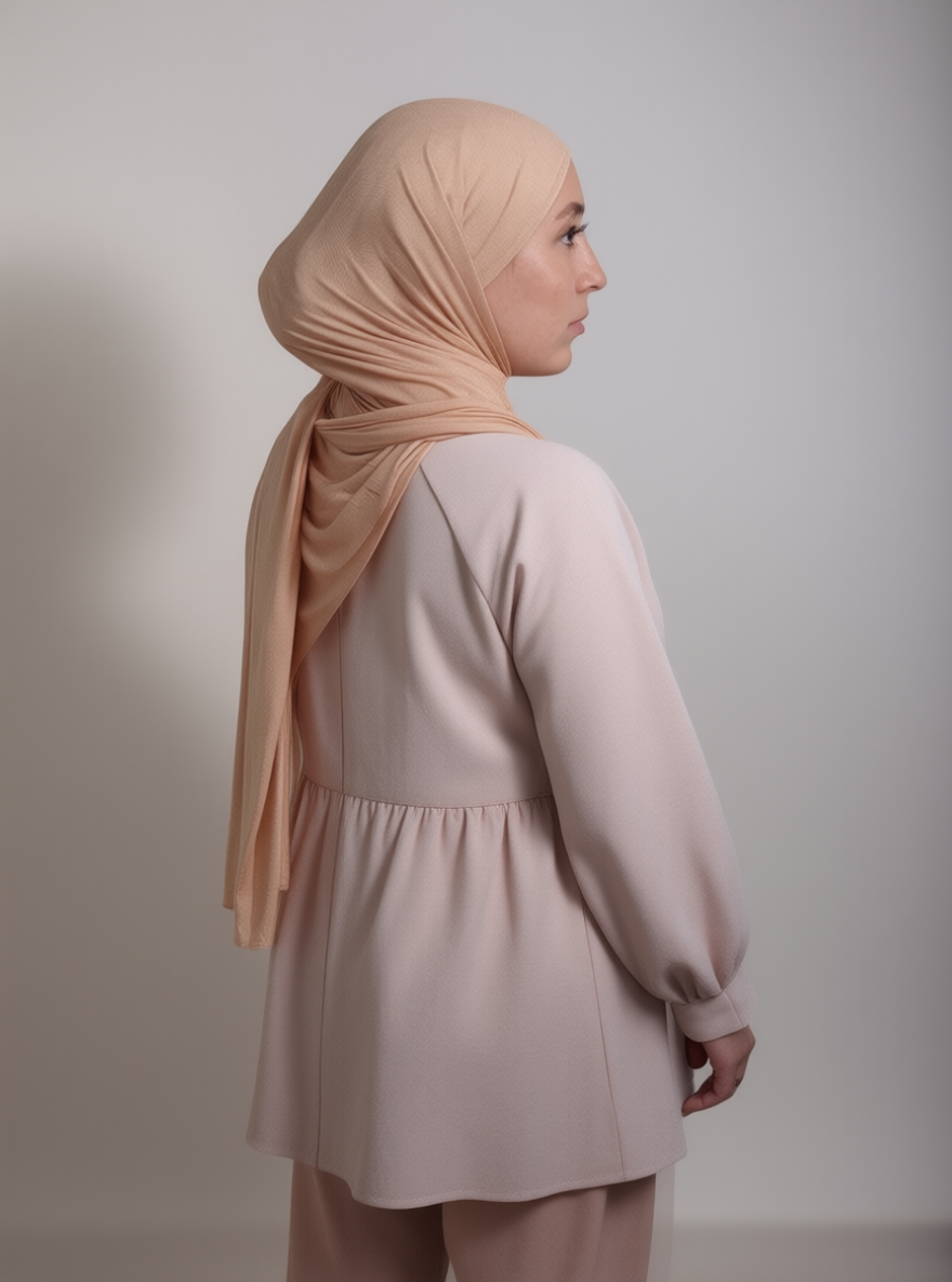 Peach Bamboo Jersey Hijab