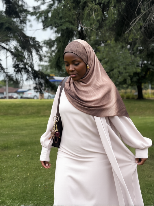 Mocha Latte Printed Modal Hijab