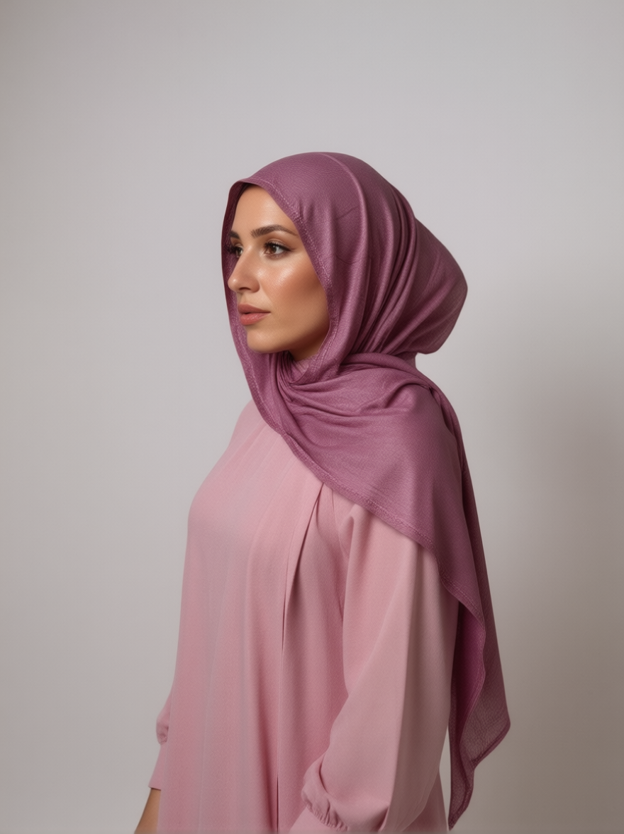 Pink Mauve Cotton Premium Jersey Hijab