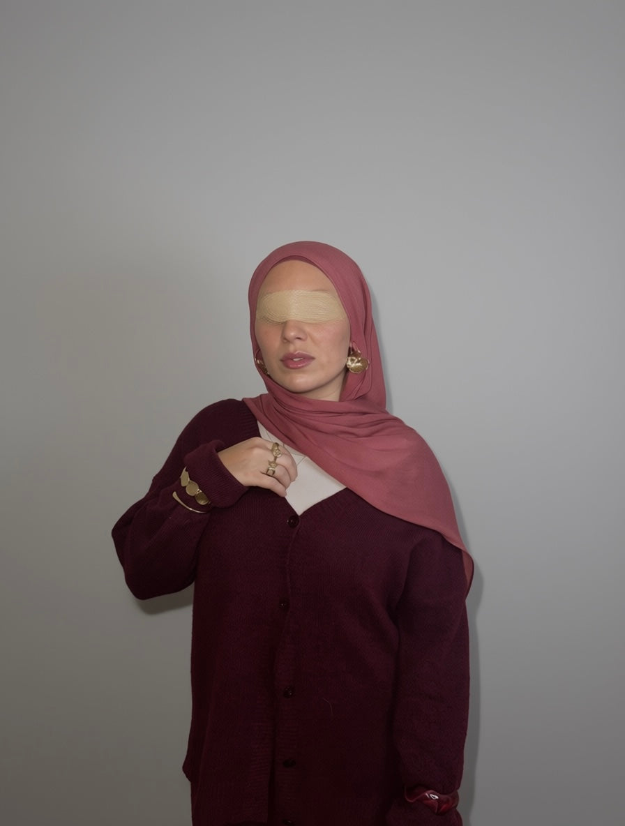 Pink Modal Hijab Flowy Summer Set with cotton undercap