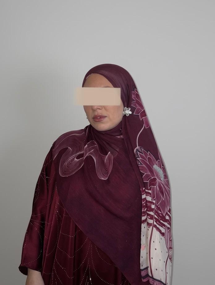 Red Modal Hijab Flowy Flower print Summer Hijab