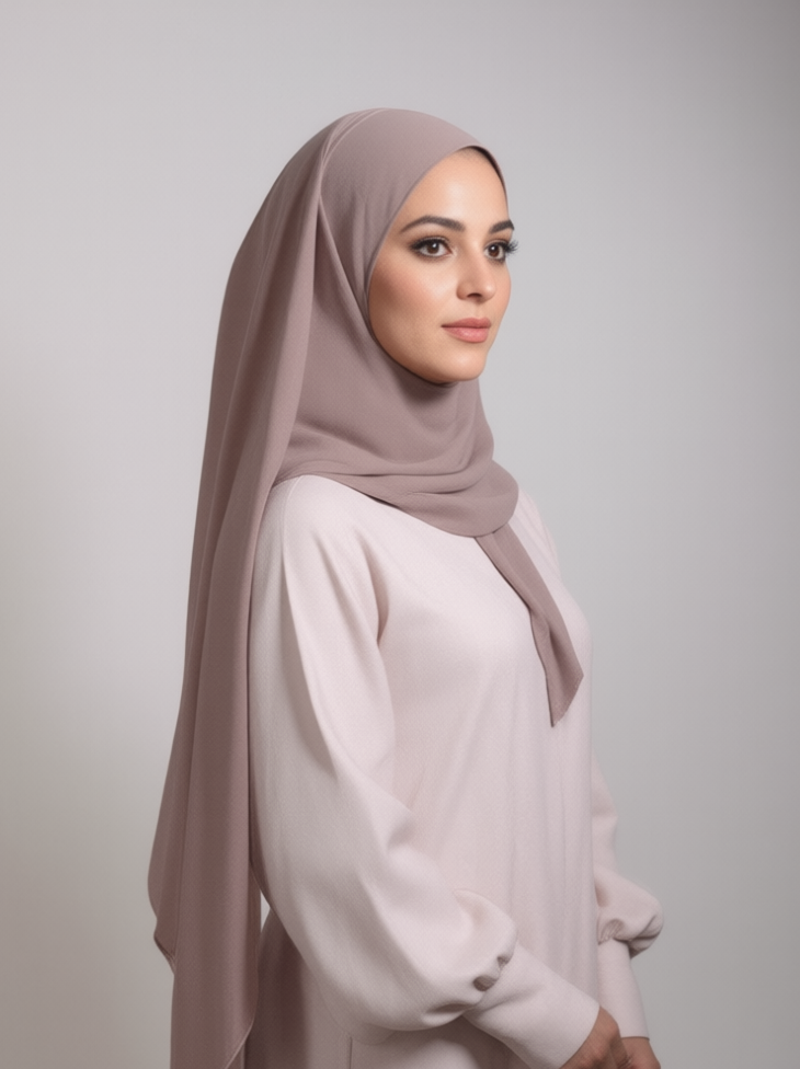 Taupe  Beige Chiffon Hijab