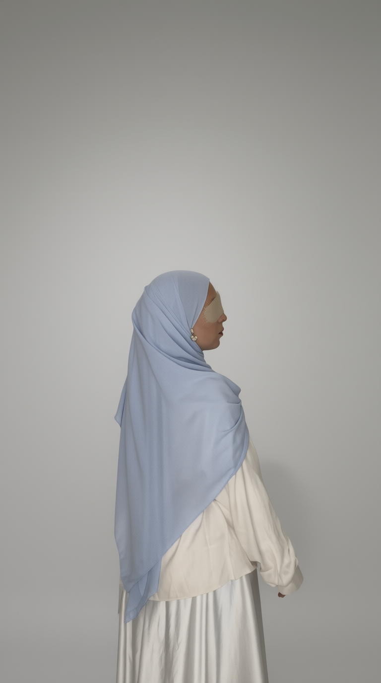 Ice Blue Premium Chiffon Hijab