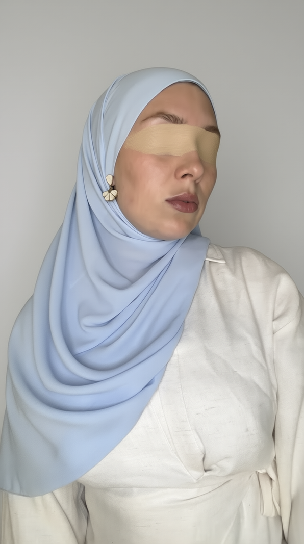 Ice Blue Premium Chiffon Hijab