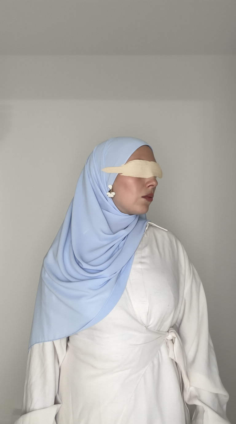 Ice Blue Premium Chiffon Hijab