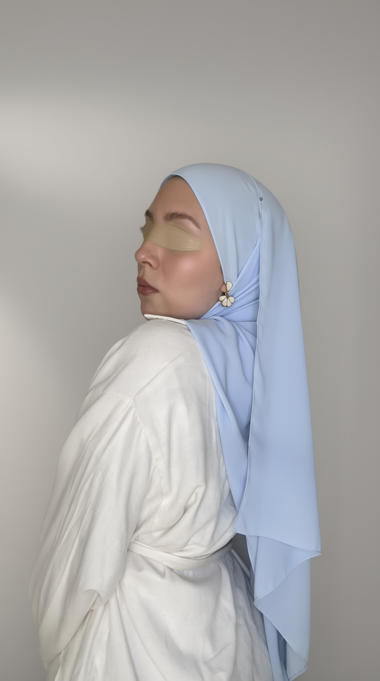 Ice Blue Premium Chiffon Hijab