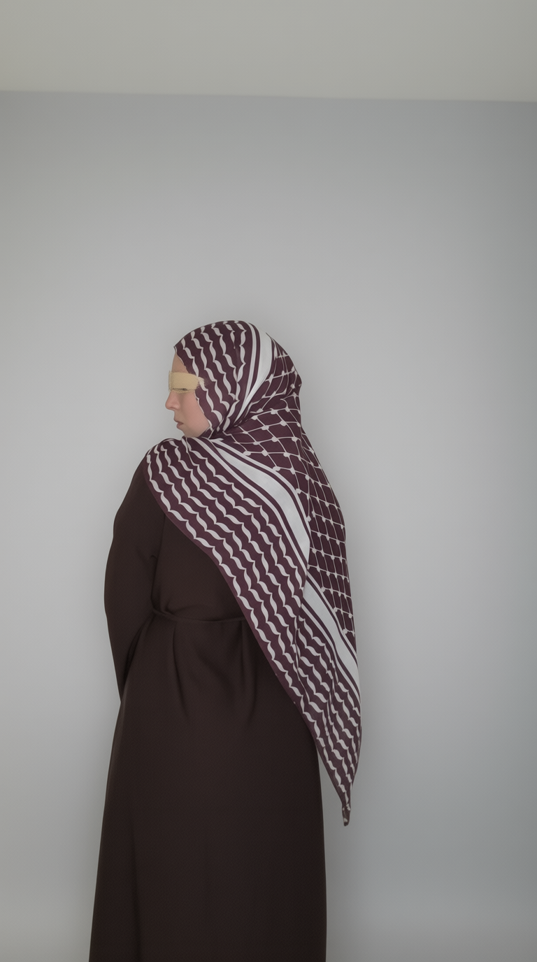 Mahogany Keffiyeh Printed Modal Hijab