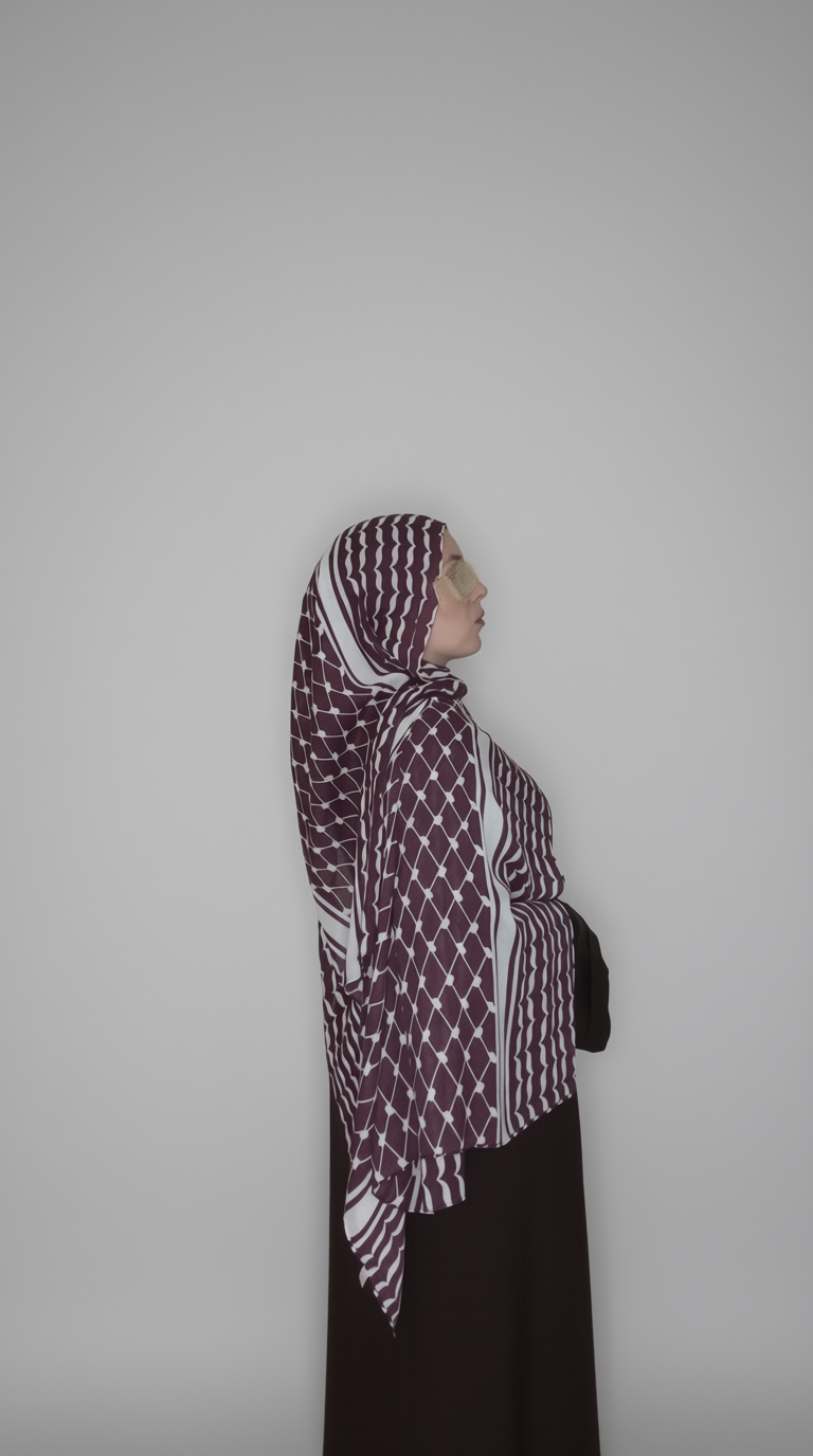 Mahogany Keffiyeh Printed Modal Hijab