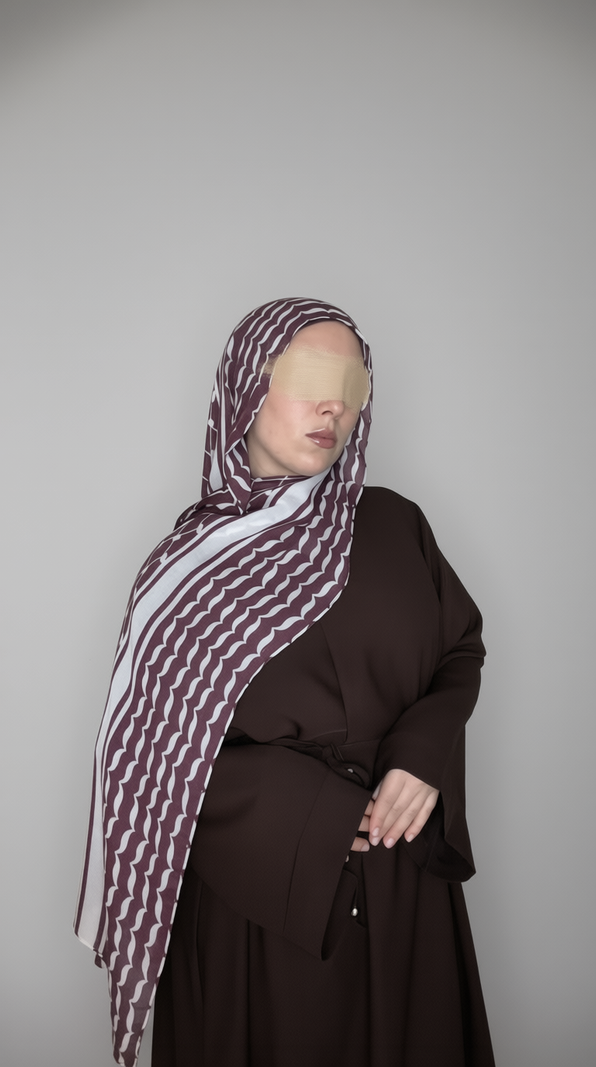Mahogany Keffiyeh Printed Modal Hijab