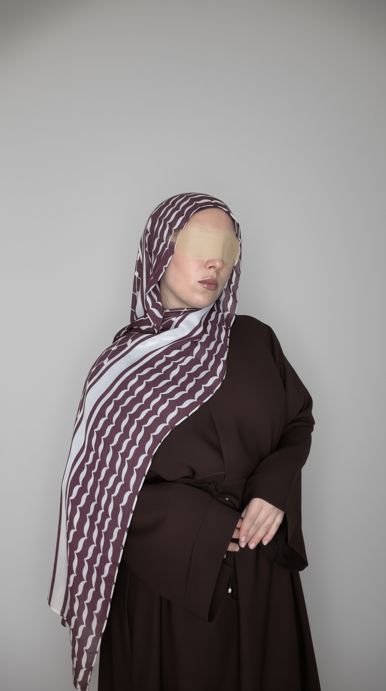 Mahogany Keffiyeh Printed Modal Hijab