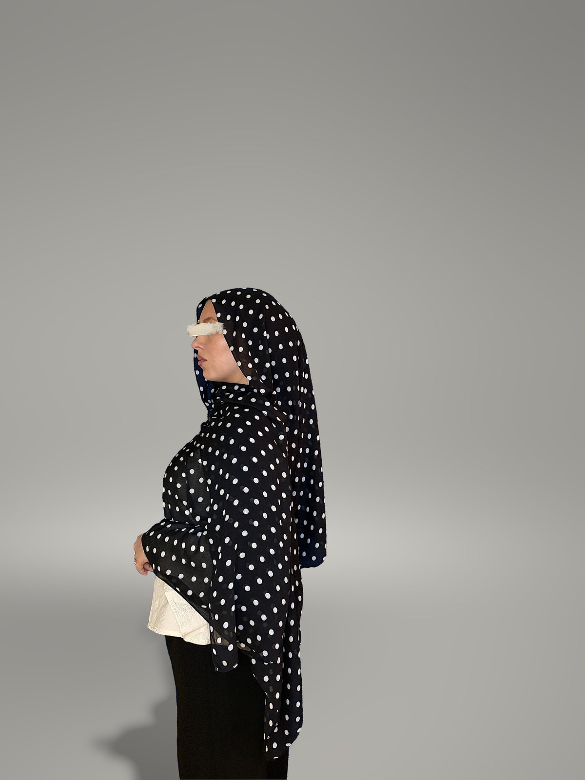 Polka Noir Printed Modal Hijab