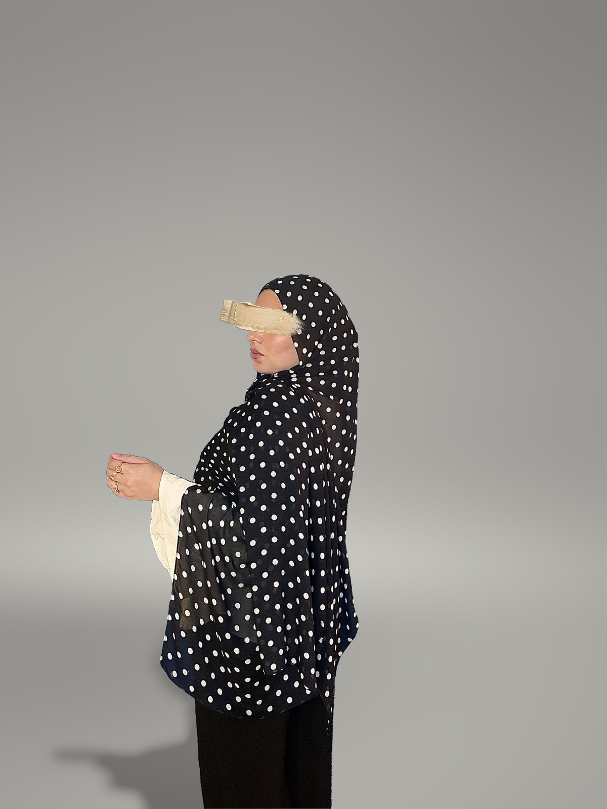Polka Noir Printed Modal Hijab